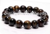 CTB03 7 inches 10mm round blue tiger eye stretch bracelet