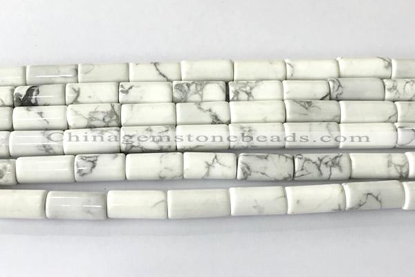 CTB1032 15 inches 8*16mm -8*18mm tube white howlite turquoise beads