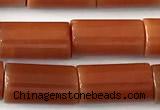CTB1040 15 inches 8*16mm - 8*18mm tube red agate beads