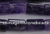 CTB106 15.5 inches 11*15mm faceted tube amethyst gemstone beads