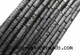 CTB1066 15 inches 4*13mm tube black lava beads wholesale