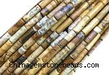 CTB1068 15 inches 4*13mm tube picture jasper beads wholesale