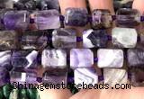 CTB1104 15 inches 12*16mm faceted tube dogtooth amethyst beads