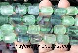 CTB1105 15 inches 12*16mm faceted tube fluorite gemstone beads