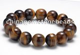 CTB12 8 inches 12mm round yellow tiger eye stretch bracelet