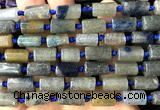 CTB1210 8*12mm - 8*14mm faceted tube blue strawberry quartz beads