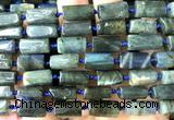 CTB1213 15 inches 8*12mm - 8*14mm faceted tube labradorite beads