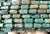 CTB1219 15 inches 8*12mm - 8*14mm faceted tube African jade beads