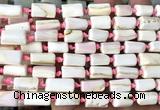 CTB1230 8*12mm - 8*14mm faceted tube pink queen conch shell beads