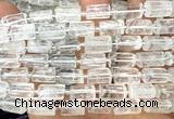 CTB1250 15 inches 6*10mm - 8*12mm faceted tube white crystal beads