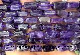 CTB1255 15 inches 6*10mm - 8*12mm faceted tube amethyst beads