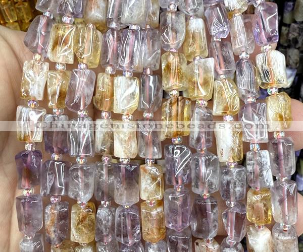 CTB1260 15 inches 6*10mm - 8*12mm faceted tube ametrine beads