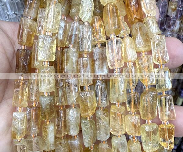 CTB1261 15 inches 6*10mm - 8*12mm faceted tube citrine beads
