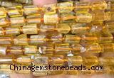 CTB1262 15 inches 6*10mm - 8*12mm faceted tube citrine beads