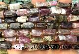 CTB1279 15 inches 6*10mm - 8*12mm faceted tube tourmaline beads