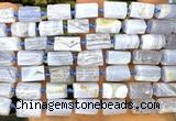 CTB1290 15 inches 6*10mm - 8*12mm faceted tube blue lace agate beads