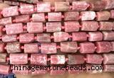 CTB1299 15 inches 6*10mm - 8*12mm faceted tube fowlerite beads