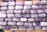 CTB1301 15 inches 6*10mm - 8*12mm faceted tube lepidolite beads