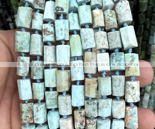 CTB1312 15 inches 6*10mm - 8*12mm faceted tube chrysotine beads