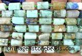 CTB1315 15 inches 6*10mm - 8*12mm faceted tube azurite beads