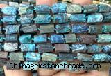 CTB1316 15 inches 6*10mm - 8*12mm faceted tube chrysocolla beads