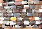 CTB1324 15 inches 6*10mm - 8*12mm faceted tube Botswana agate beads