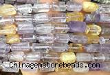 CTB1328 15 inches 6*10mm - 8*12mm faceted tube ametrine beads