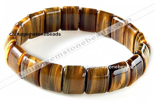 CTB16 10*14mm rectangle yellow tiger eye stretch bracelet