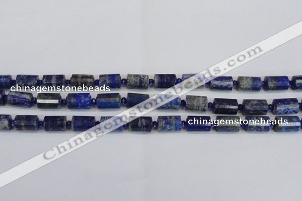 CTB201 15.5 inches 10*15mm faceted tube lapis lazuli gemstone beads