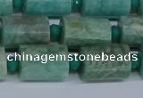 CTB208 15.5 inches 10*15mm faceted tube amazonite beads