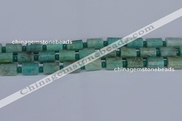 CTB208 15.5 inches 10*15mm faceted tube amazonite beads