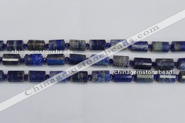 CTB210 15.5 inches 13*18mm faceted tube lapis lazuli gemstone beads