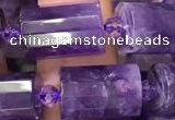 CTB221 15.5 inches 10*15mm faceted tube amethyst beads