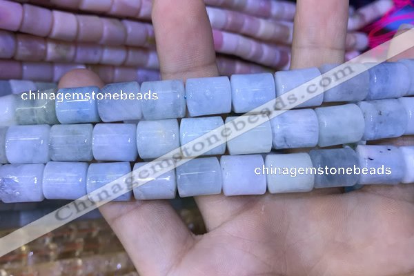 CTB251 15.5 inches 10*12mm tube natural aquamarine beads