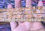 CTB254 15.5 inches 8*12mm tube natural citrine gemstone beads