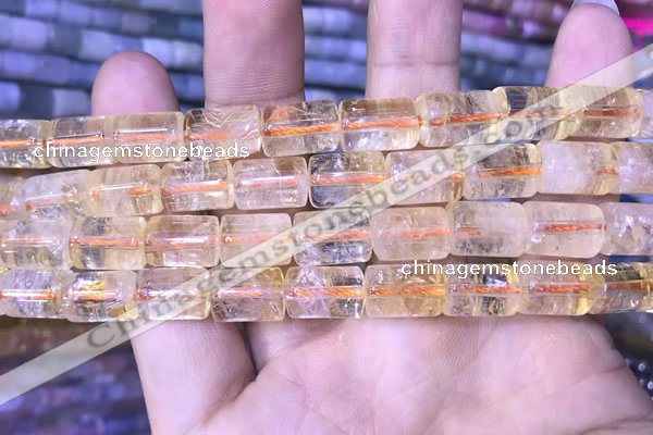 CTB255 15.5 inches 10*14mm tube natural citrine gemstone beads