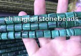 CTB259 15.5 inches 10*10mm - 10*12mm tube natural malachite beads