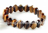 CTB28 7.5 inches 5*10*15mm oval tiger eye stretch bracelet