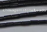CTB300 15.5 inches 3*6mm tube black stone beads wholesale