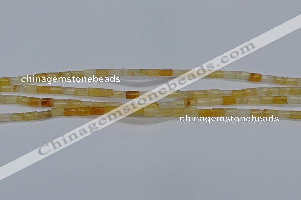 CTB301 15.5 inches 4*6mm tube yellow jade beads wholesale