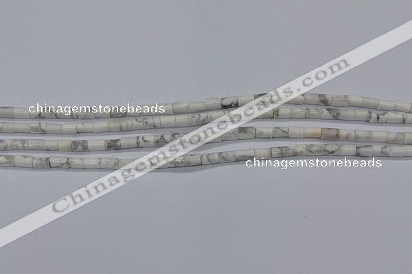 CTB304 15.5 inches 4*6mm tube white howlite beads wholesale