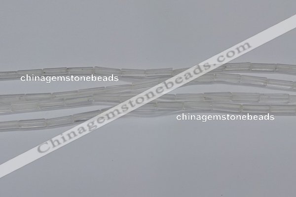 CTB310 15.5 inches 4*13mm tube white crystal beads wholesale