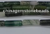 CTB315 15.5 inches 4*13mm tube moss agate beads wholesale