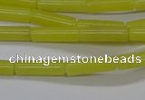 CTB323 15.5 inches 4*13mm tube lemon jade beads wholesale