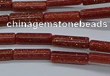 CTB328 15.5 inches 4*13mm tube goldstone beads wholesale