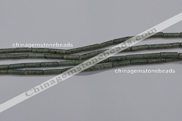 CTB337 15.5 inches 4*13mm tube green lace stone beads wholesale