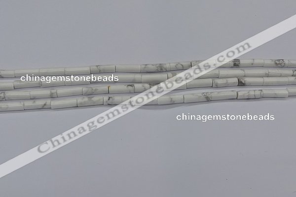 CTB340 15.5 inches 4*13mm tube white howlite beads wholesale