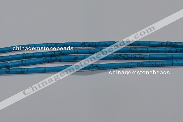 CTB342 15.5 inches 4*13mm tube imitation turquoise beads wholesale