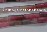 CTB346 15.5 inches 4*13mm tube pink wooden jasper beads wholesale