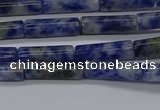 CTB355 15.5 inches 4*13mm tube blue spot stone beads wholesale